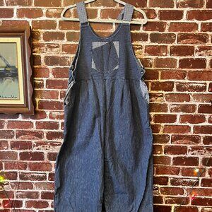 Vintage Buntis Striped Maternity Overalls